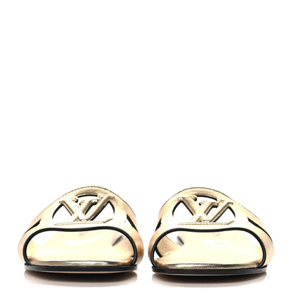 Louis Vuitton Metallic Calfskin LV Isola Flat Sandals Gold 3 of 7