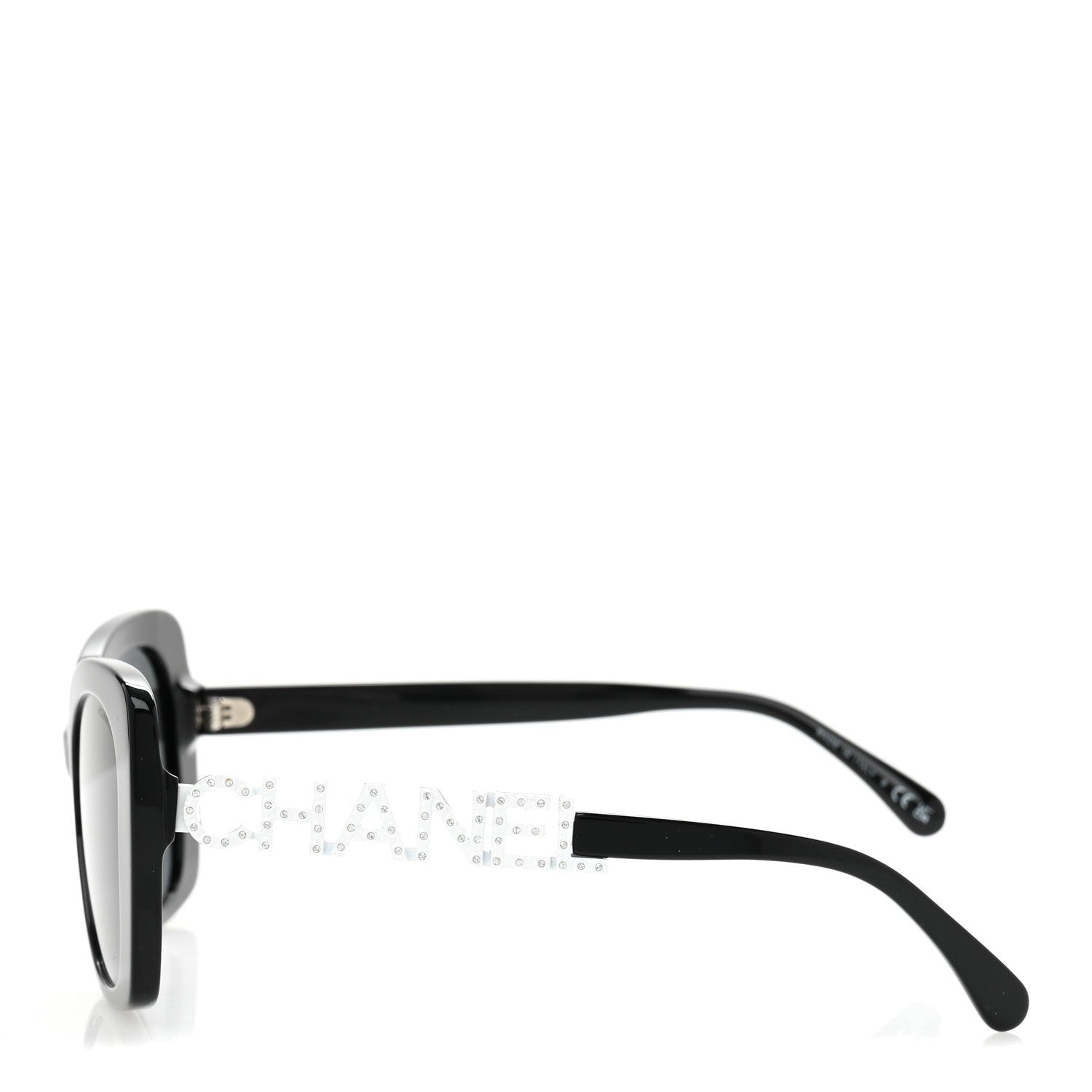 Chanel Acetate Strass Square Sunglasses 5422-B-A Black White 3 of 7