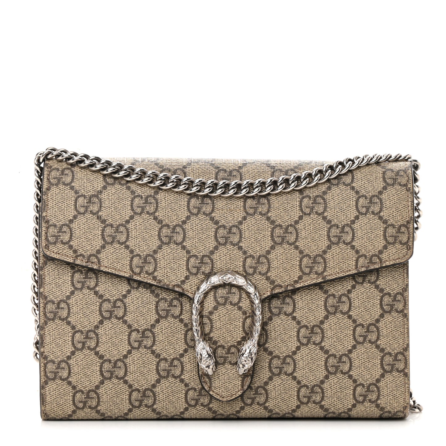 GG Supreme Monogram Mini Dionysus Chain Wallet Beige Taupe