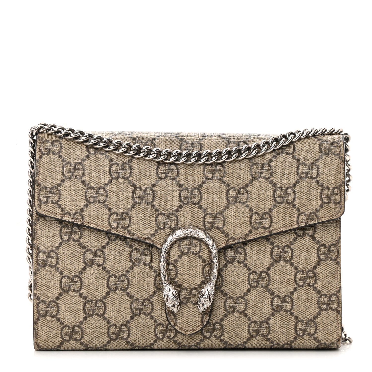 Gucci GG Supreme Monogram Mini Dionysus Chain Wallet Beige Taupe 1 of 22