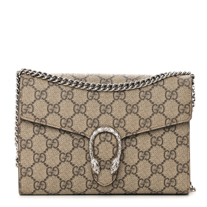 Gucci GG Supreme Monogram Mini Dionysus Chain Wallet Beige Taupe 1 of 22