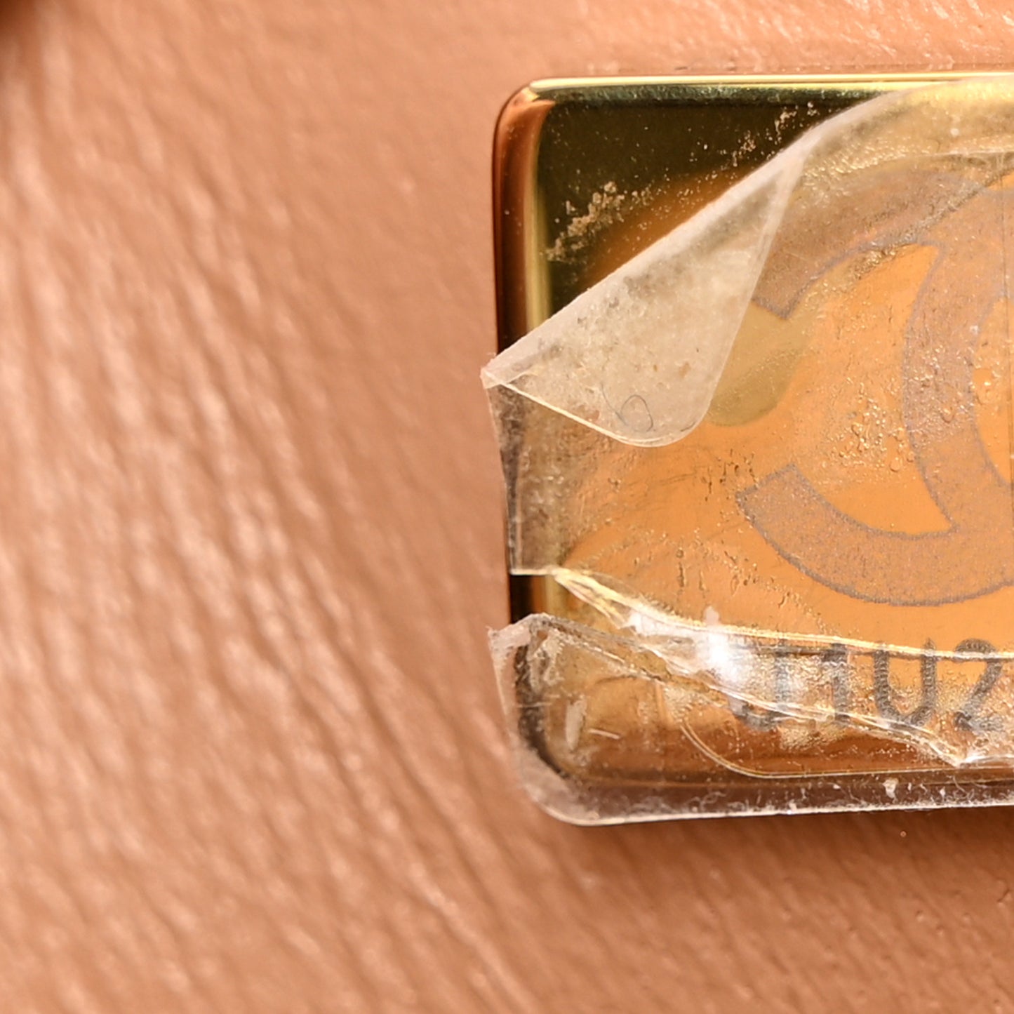 Lambskin Quilted Mini Top Handle Rectangular Flap Dark Beige