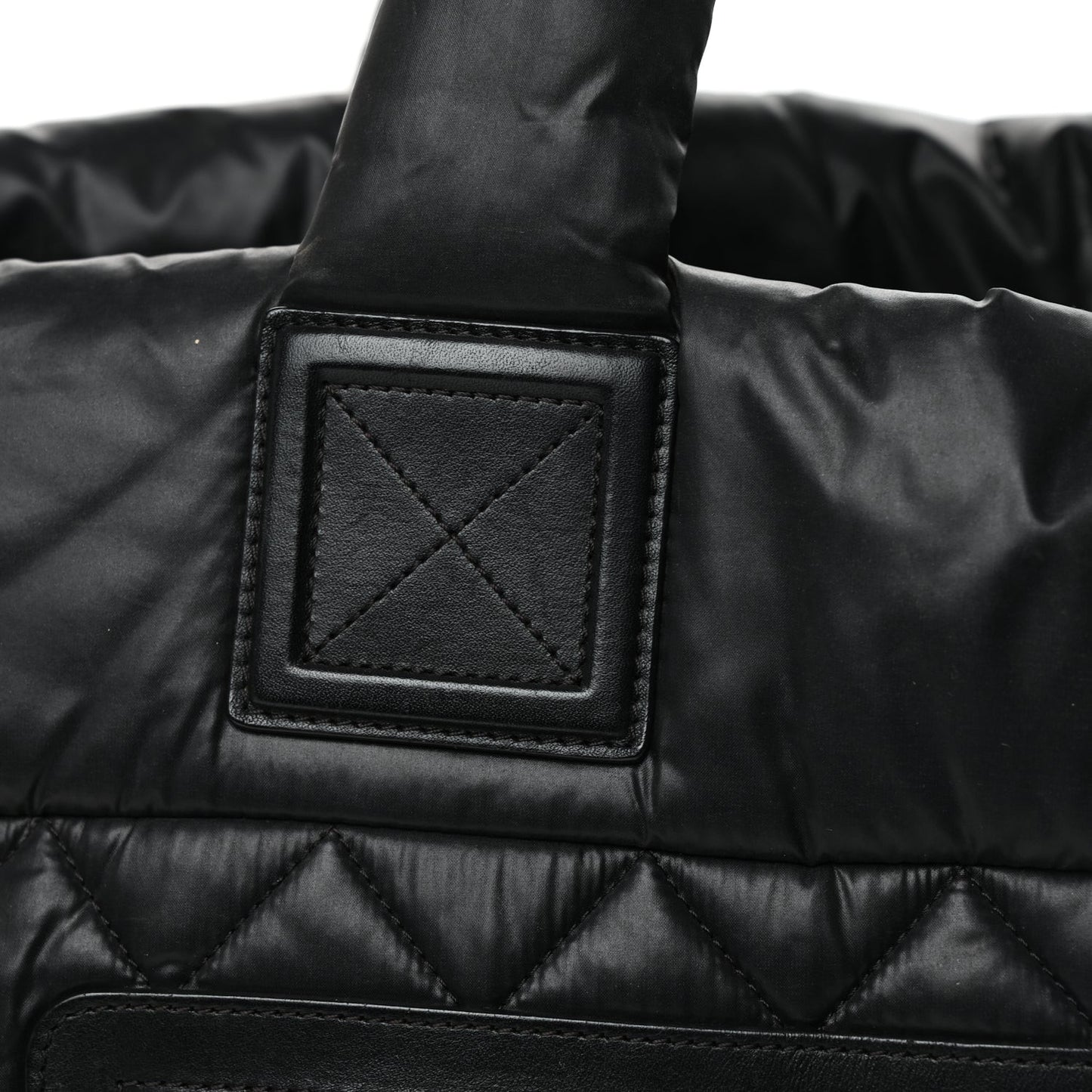 Nylon Quilted Large Coco Cocoon Tote Black