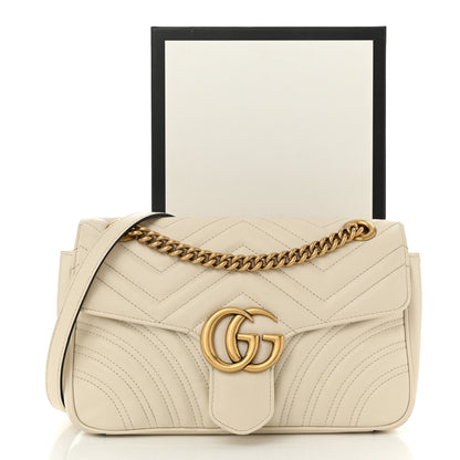 Gucci Calfskin Matelasse Small GG Marmont Shoulder Bag White 14 of 14
