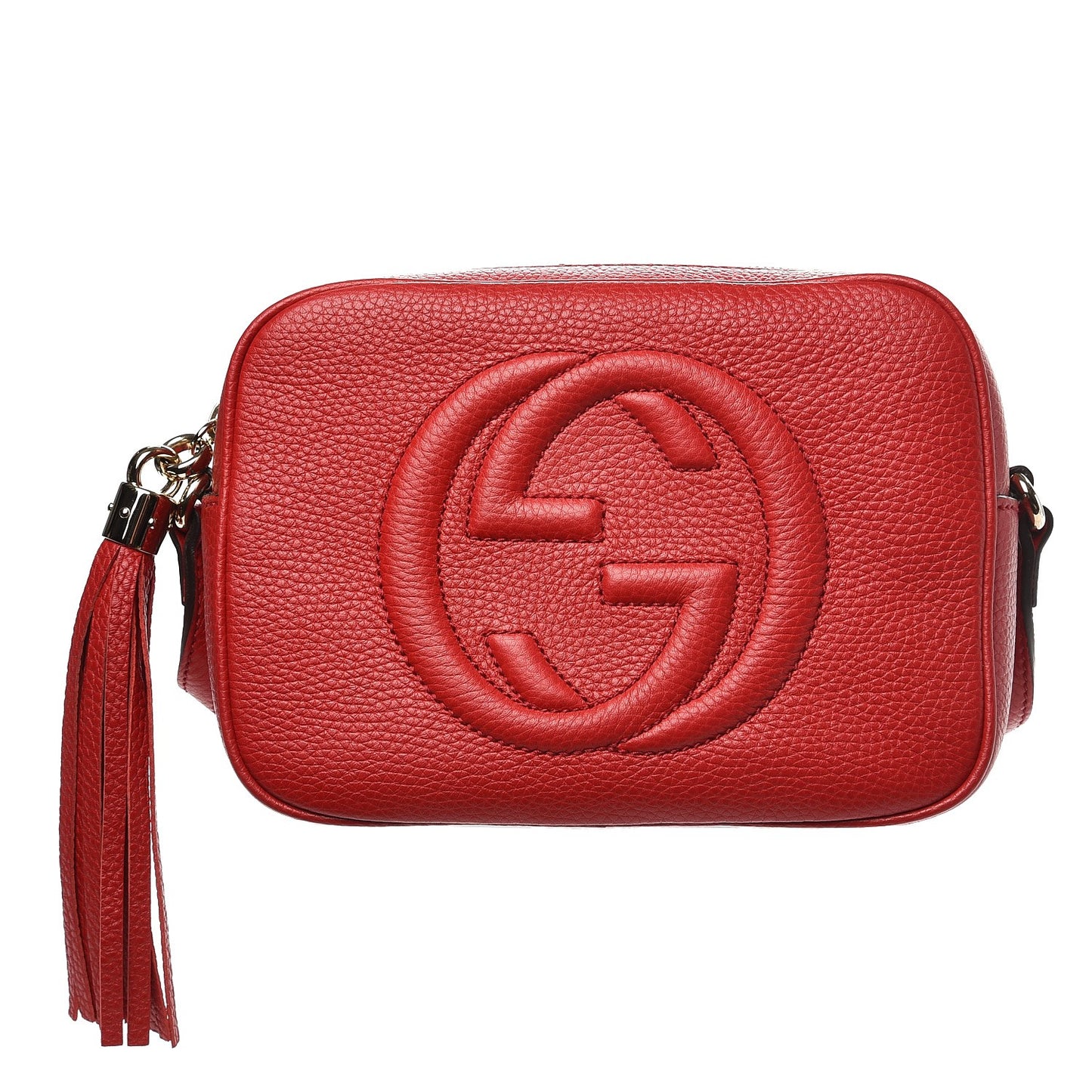 Pebbled Calfskin Small Soho Disco Bag Tabasco Red