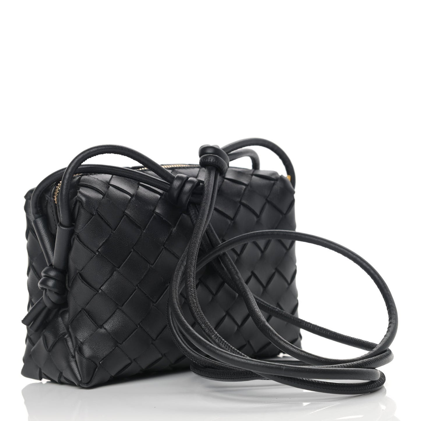 Nappa Intrecciato Mini Loop Camera Bag Black