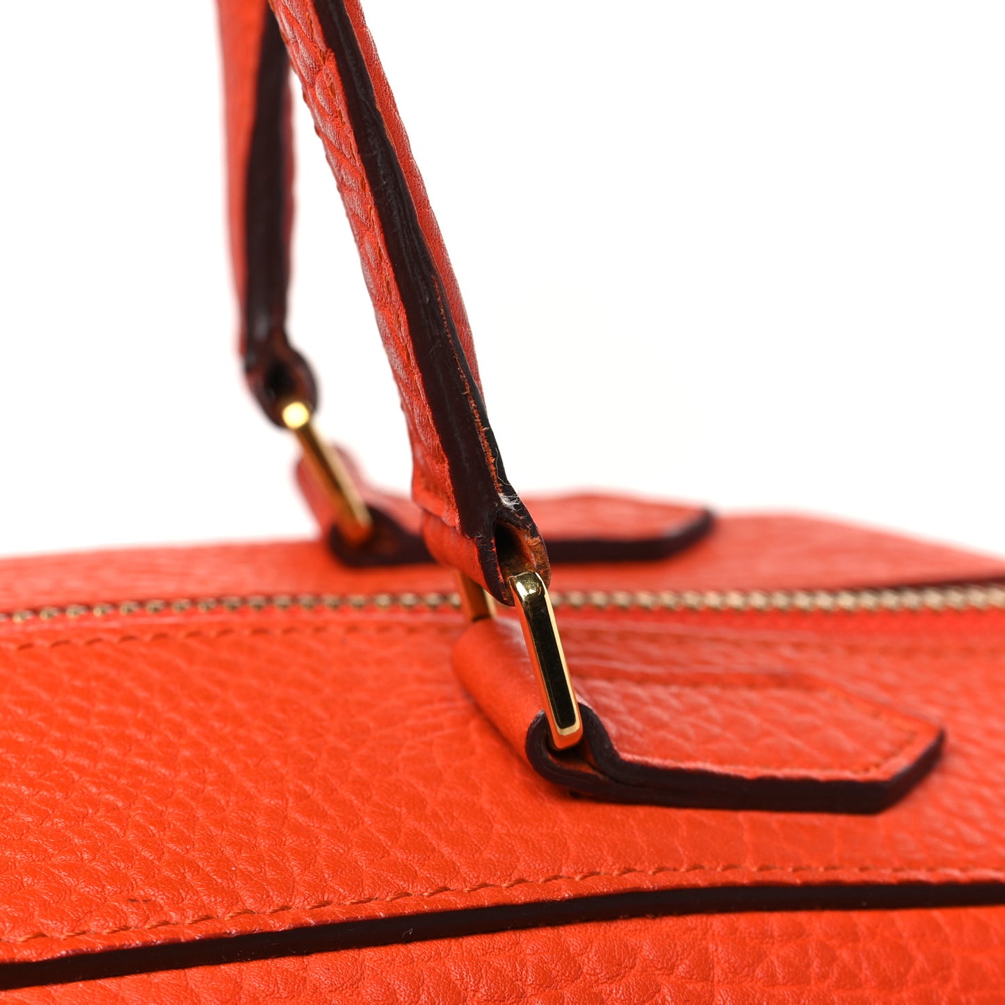 Bullhide Calfskin Small Ring Handbag Burnt Orange