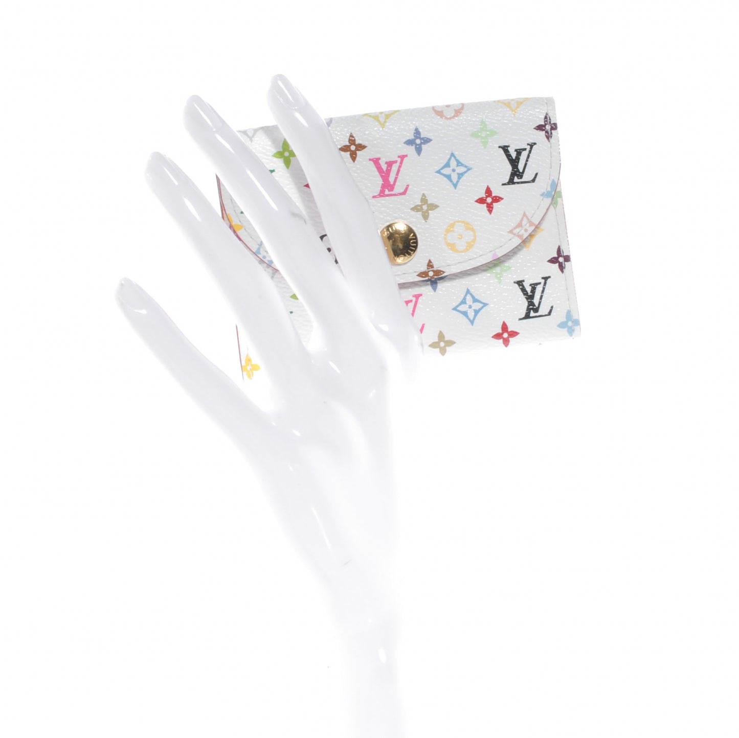 Monogram Multicolor Business Card Holder White