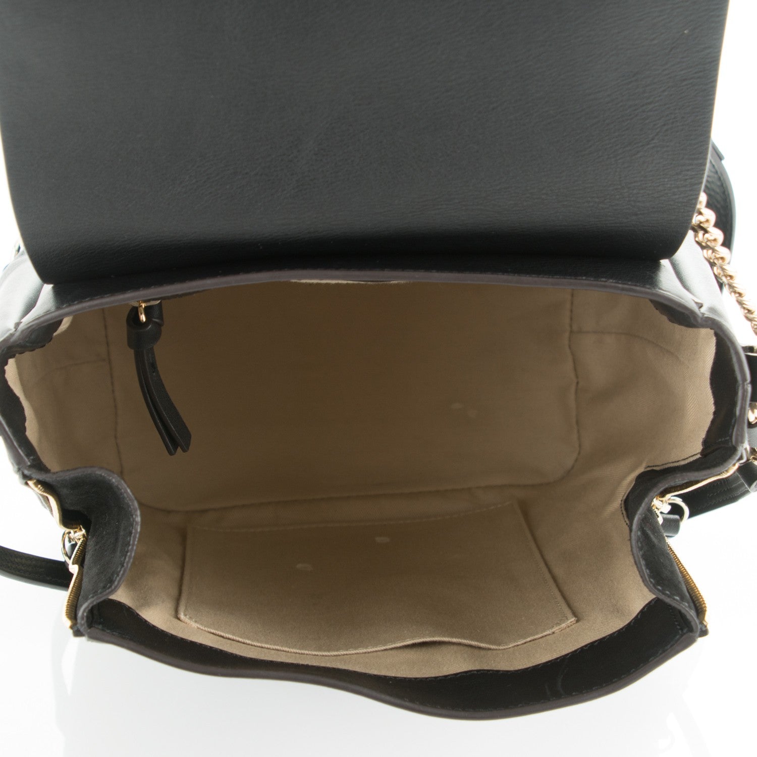 Chloe Suede Calfskin Medium Faye Backpack Black 5 of 7