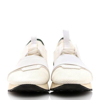 Balenciaga Mesh Calfskin Neoprene Womens Race Runner Sneakers 41 White 3 of 9