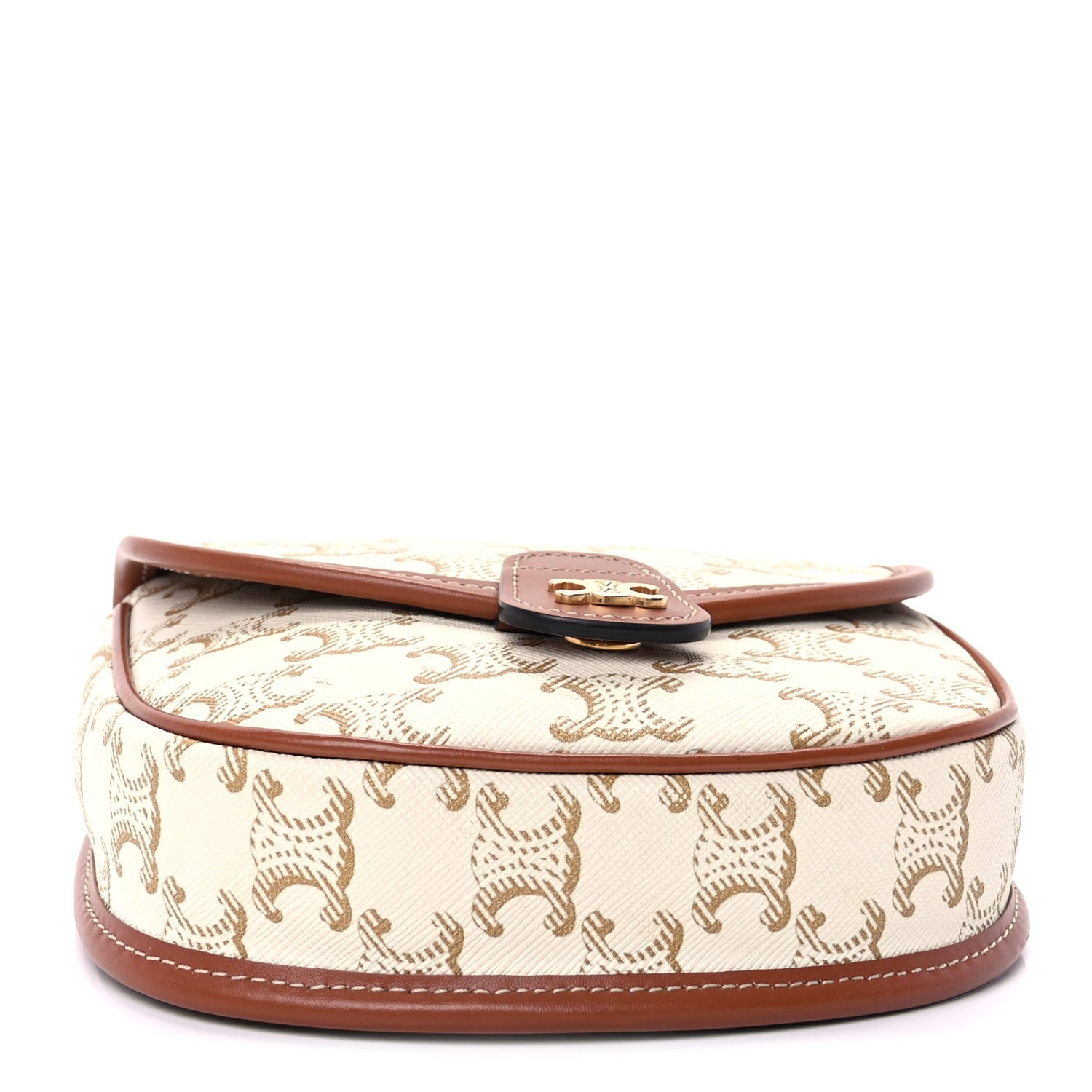 Celine Triomphe Canvas Calfskin Mini Besace Bag  White 3 of 7