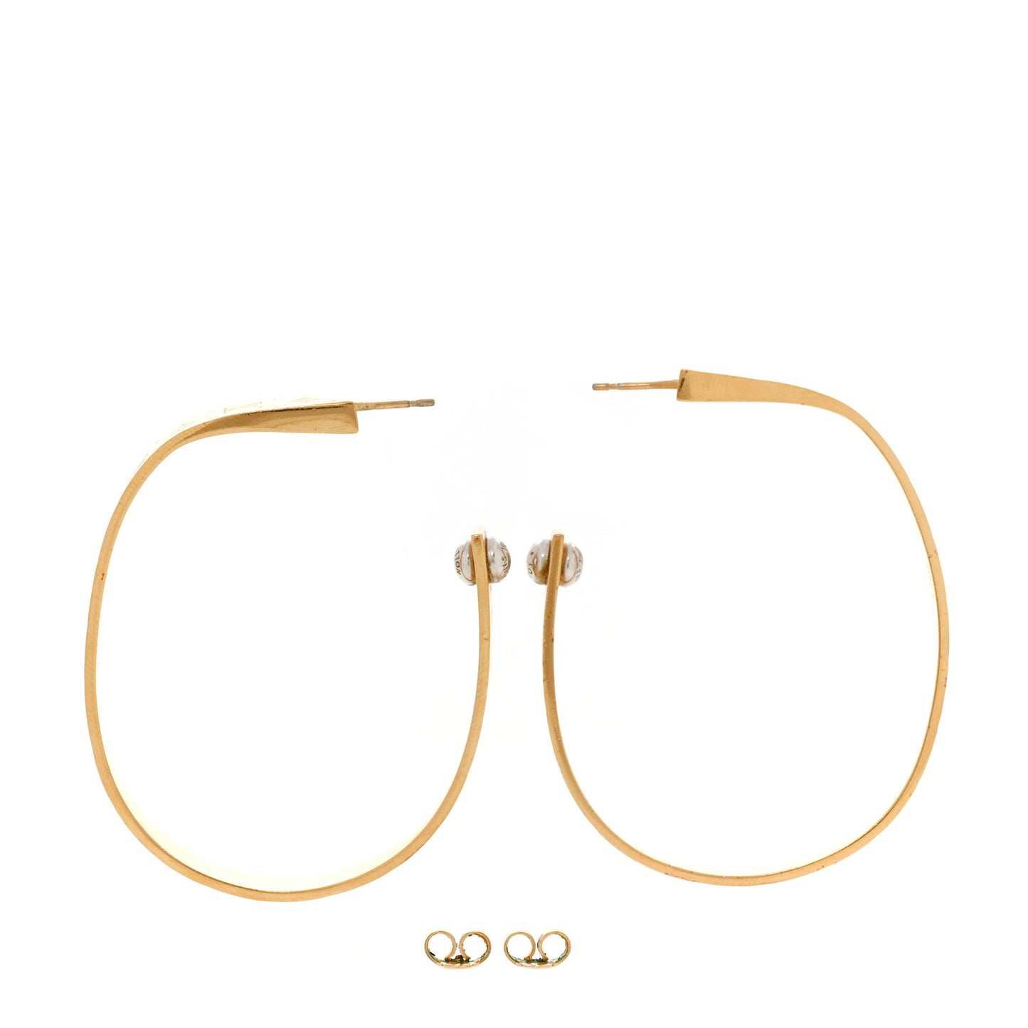 Metal Nanogram Hoop Earrings Gold