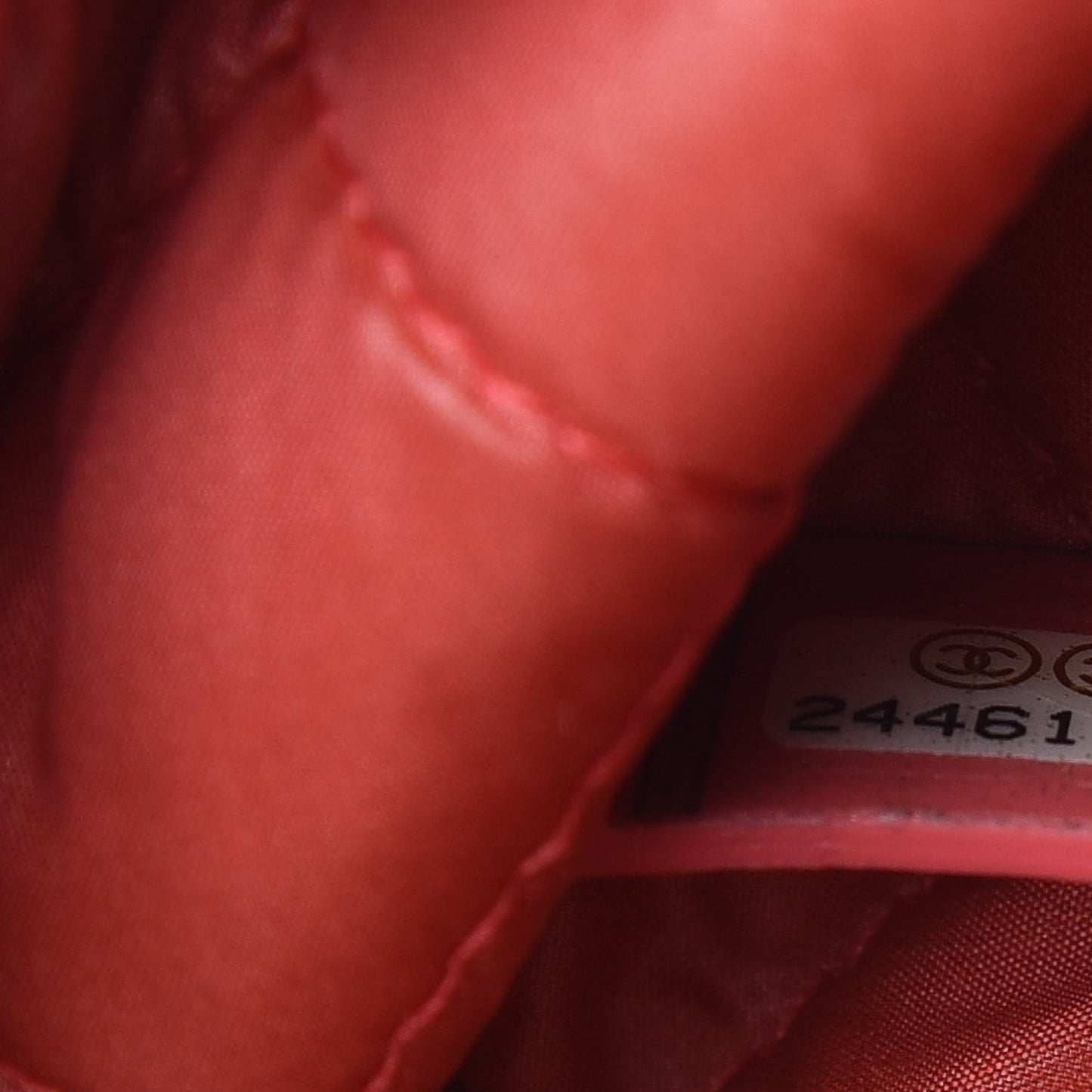 Lambskin Stitched Tassel Small Cosmetic Case Pink