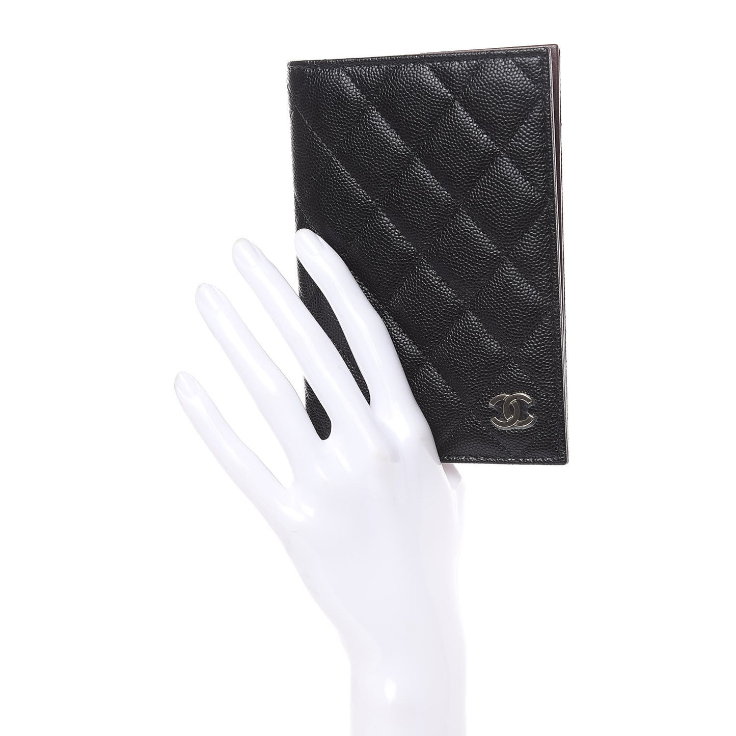 Caviar Quilted Passport Holder Black