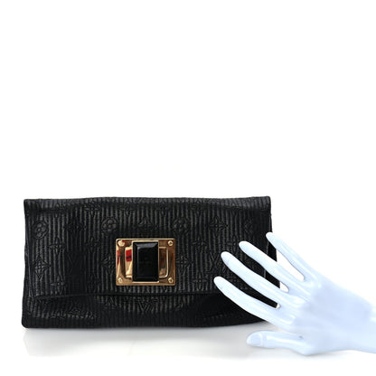 Louis Vuitton Calfskin Quilted Monogram Altair Clutch Black 2 of 7