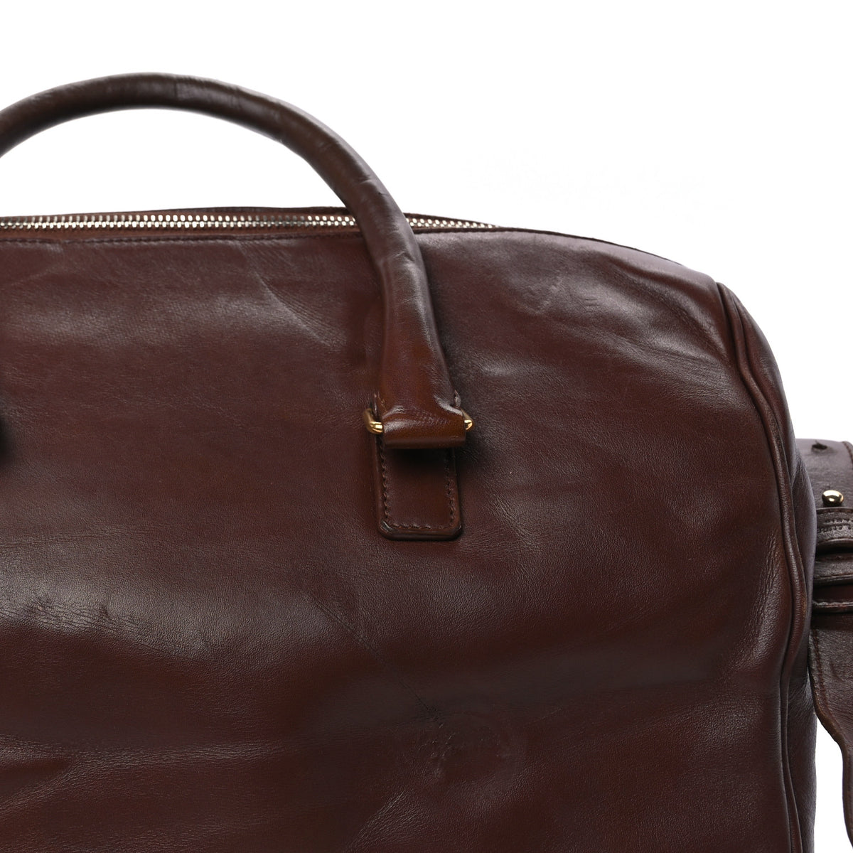 Saint Laurent Calfskin Classic Duffle 6  Havane 10 of 14