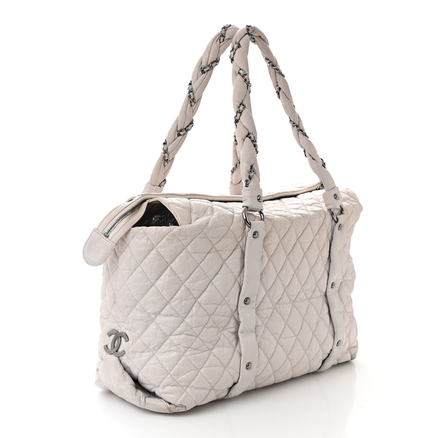 Chanel Distressed Lambskin Vintage Ligne Lady Braid XL Tote Beige 3 of 17