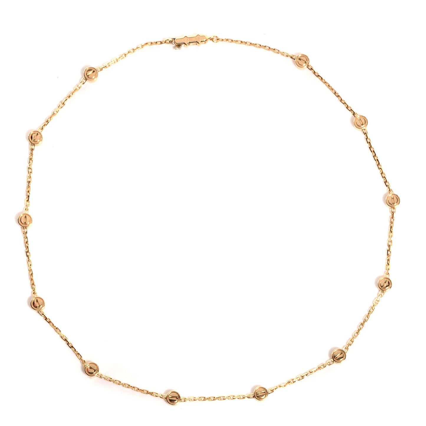 18K Yellow Gold Station LOVE Necklace