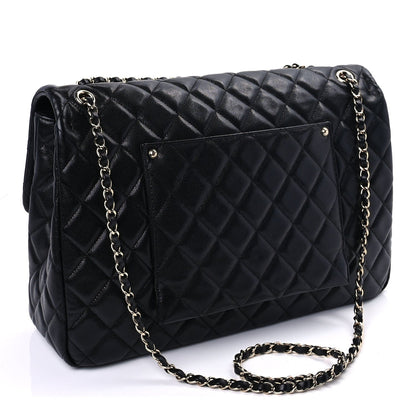 Chanel Caviar Quilted XXL Travel Flap Bag Black Black 2 of 8