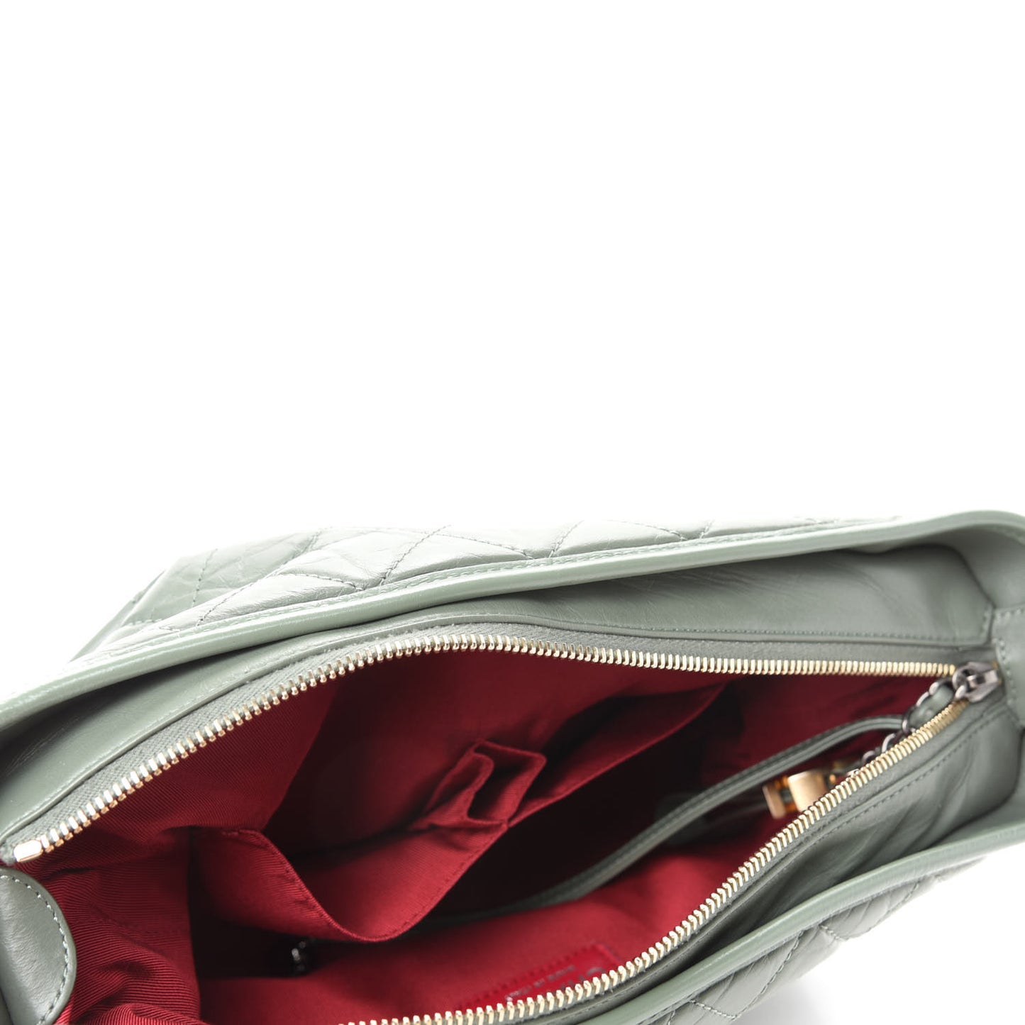 Aged Calfskin Quilted Medium Gabrielle Hobo Green