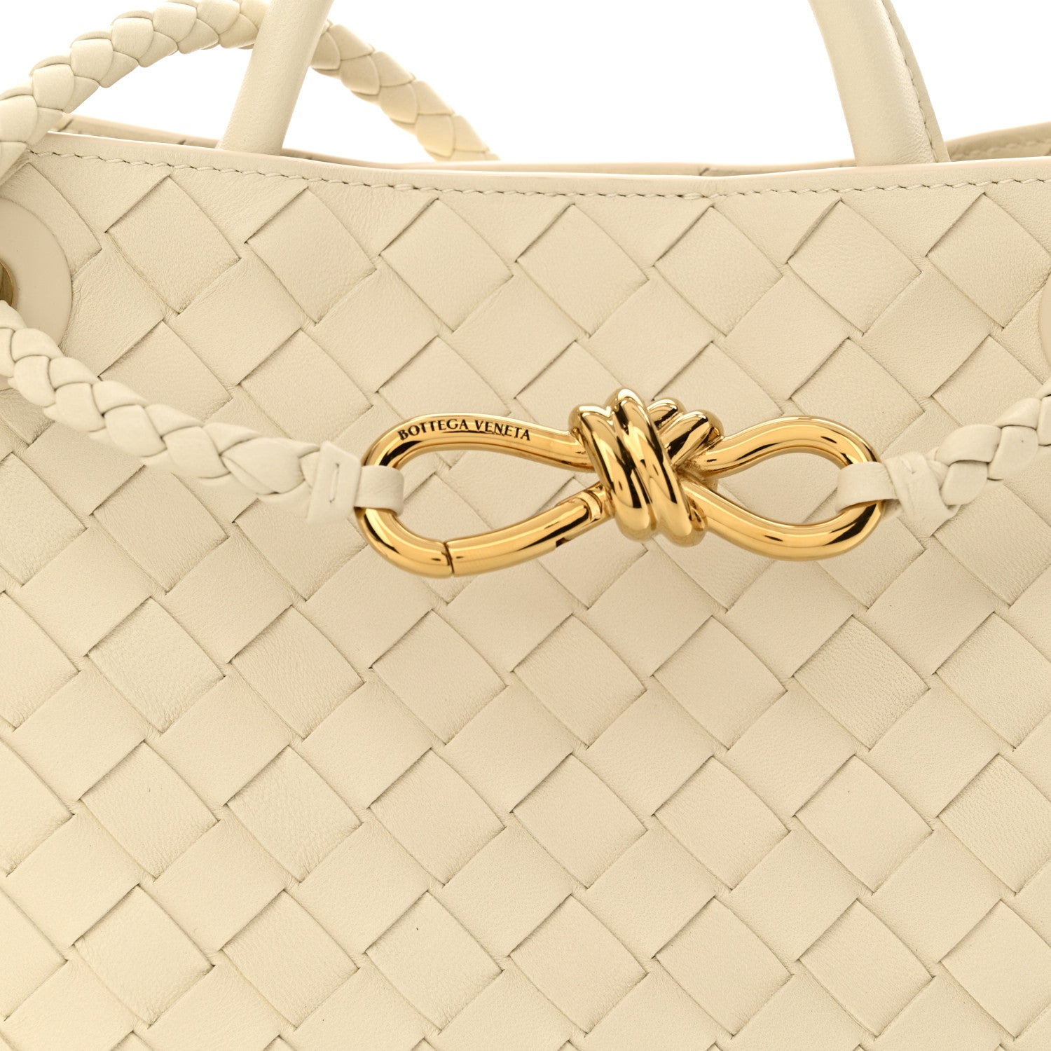 Bottega Veneta Nappa Intrecciato Small Andiamo Shoulder Bag Sea Salt 7 of 9