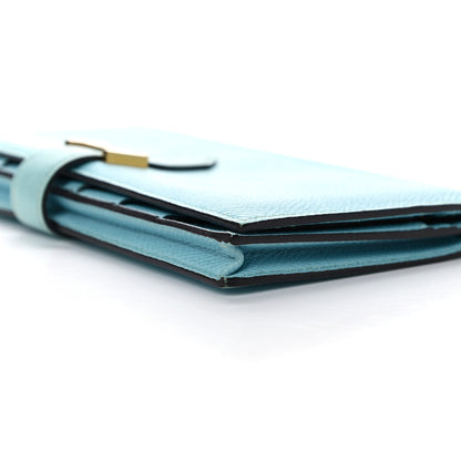 Hermes Epsom Bearn Gusset Wallet Bleu Atoll 11 of 15