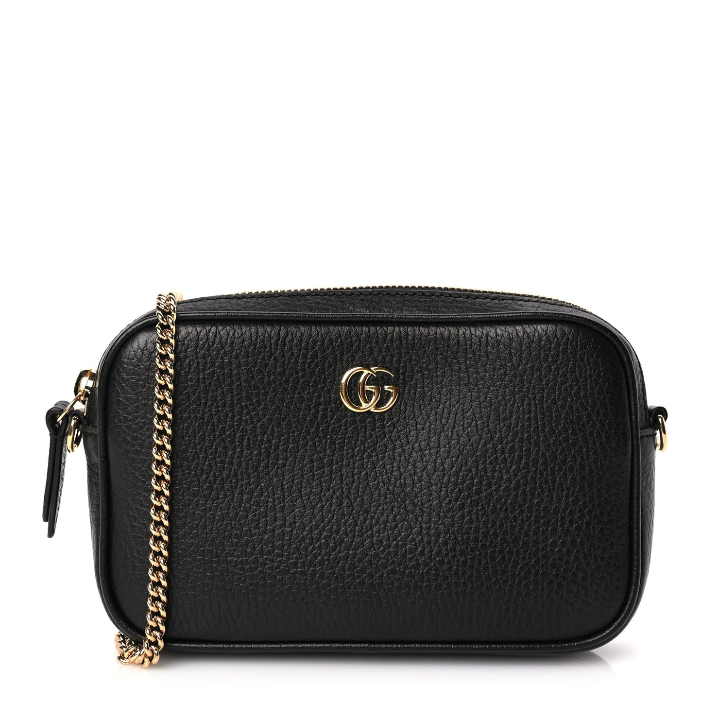 Dollar Calfskin Super Mini GG Marmont Chain Shoulder Bag Black