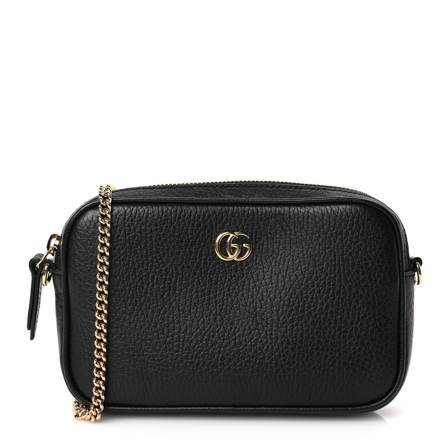 Gucci Dollar Calfskin Super Mini GG Marmont Chain Shoulder Bag Black 1 of 8