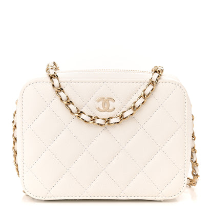 Chanel Caviar Quilted Camera Bag White 1 of 12