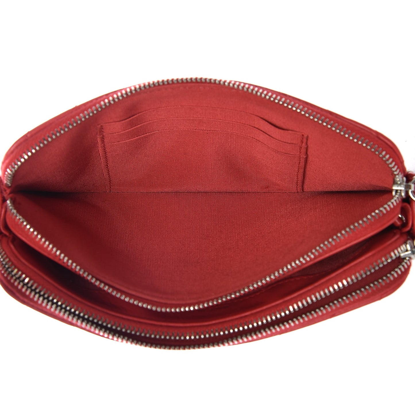 Lambskin Chevron Quilted Studded Small Clutch With Chain Red