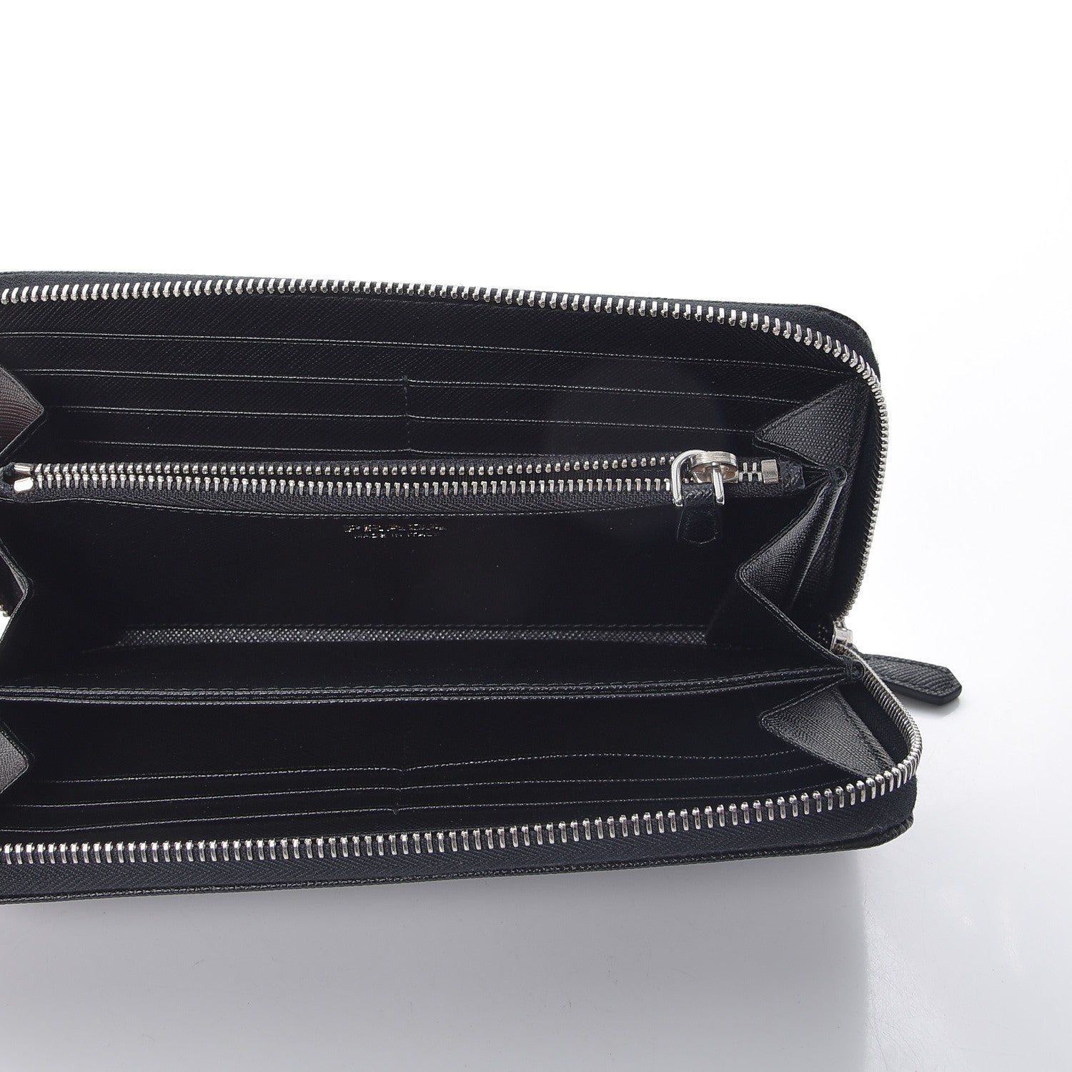 Prada Saffiano Zip Around Wallet Nero Black 5 of 8
