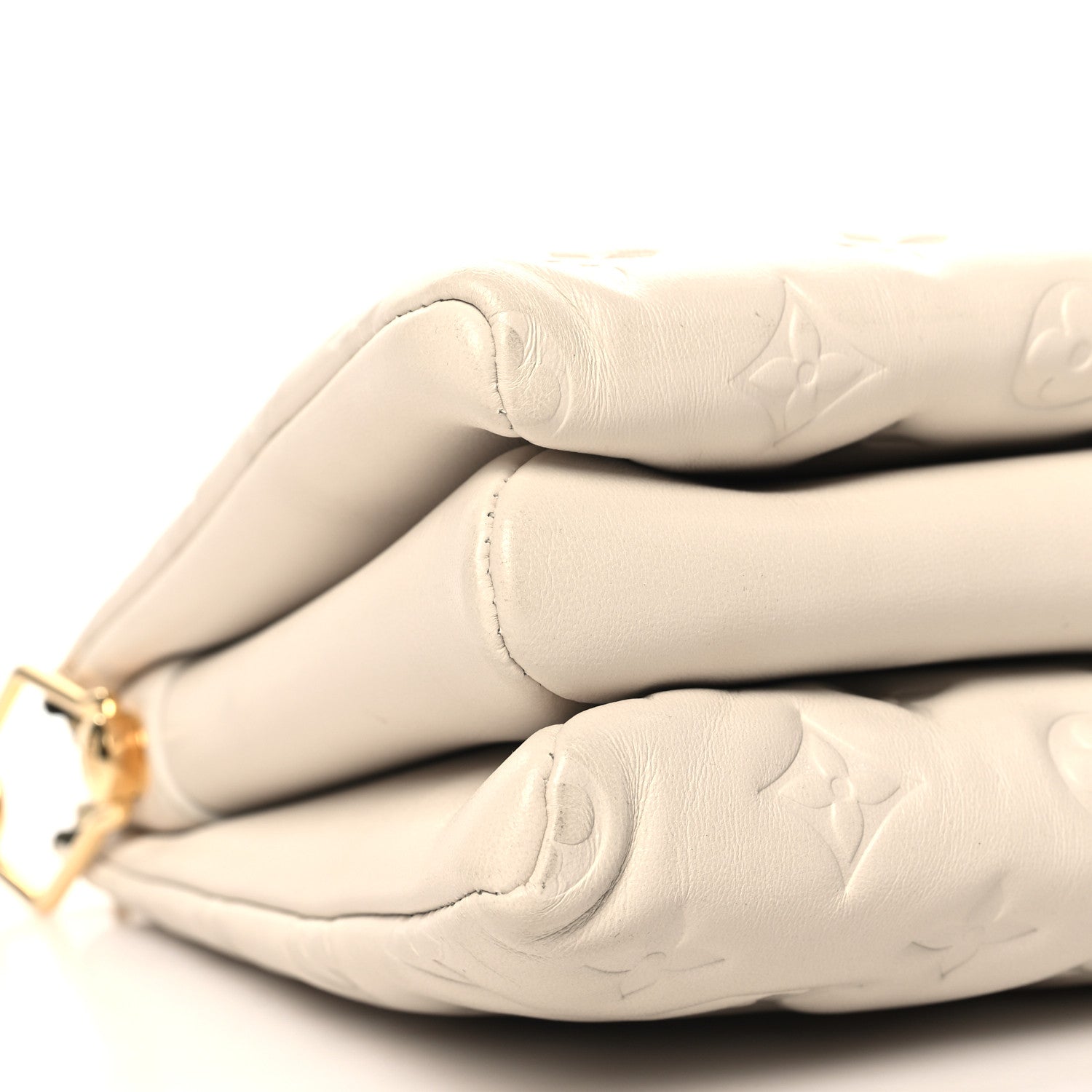 Louis Vuitton Lambskin Embossed Monogram Coussin PM Cream 10 of 11