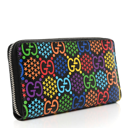 Gucci GG Supreme Monogram Psychedelic Zip Around Wallet Black Multicolor 3 of 8