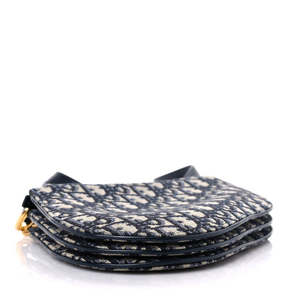 Christian Dior Oblique Saddle Pouch With Strap Navy Blue 3 of 9