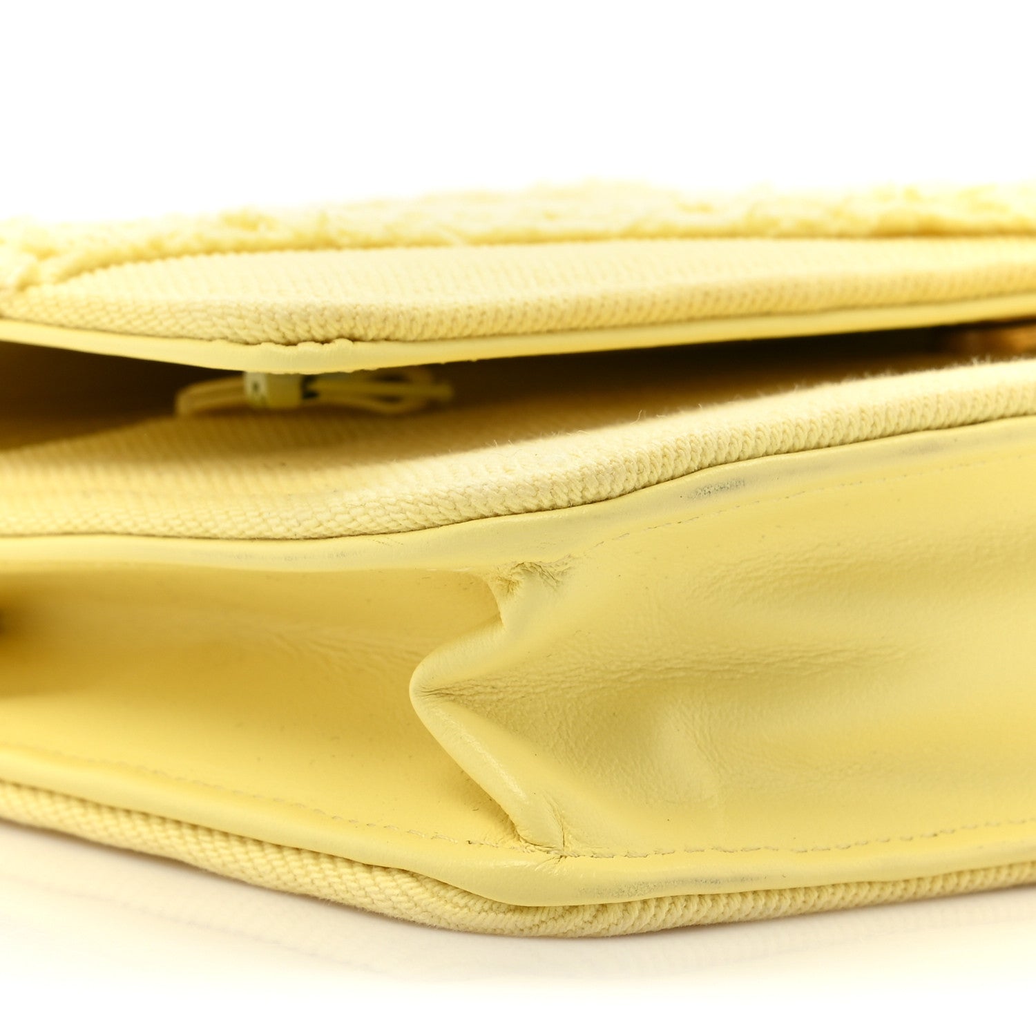 Chanel Denim Quilted Coco Wallet On Chain WOC Yellow 12 of 15