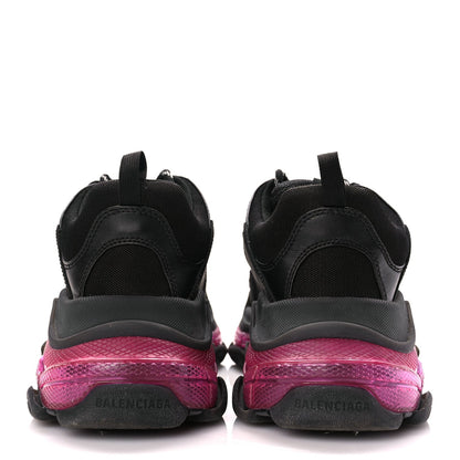 Balenciaga Fabric Mesh Clear Sole Mens Triple S Sneakers  Black Pink Neon 6 of 10