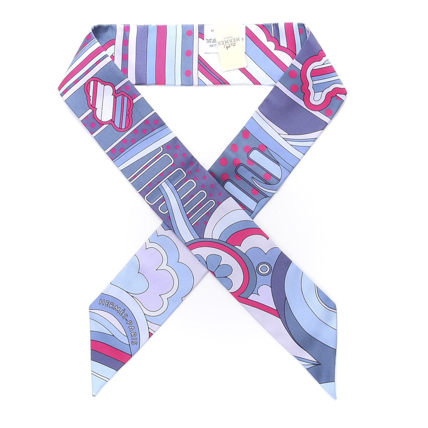 Silk Faubourg Rainbow Twilly Blue Jean Rose Vif