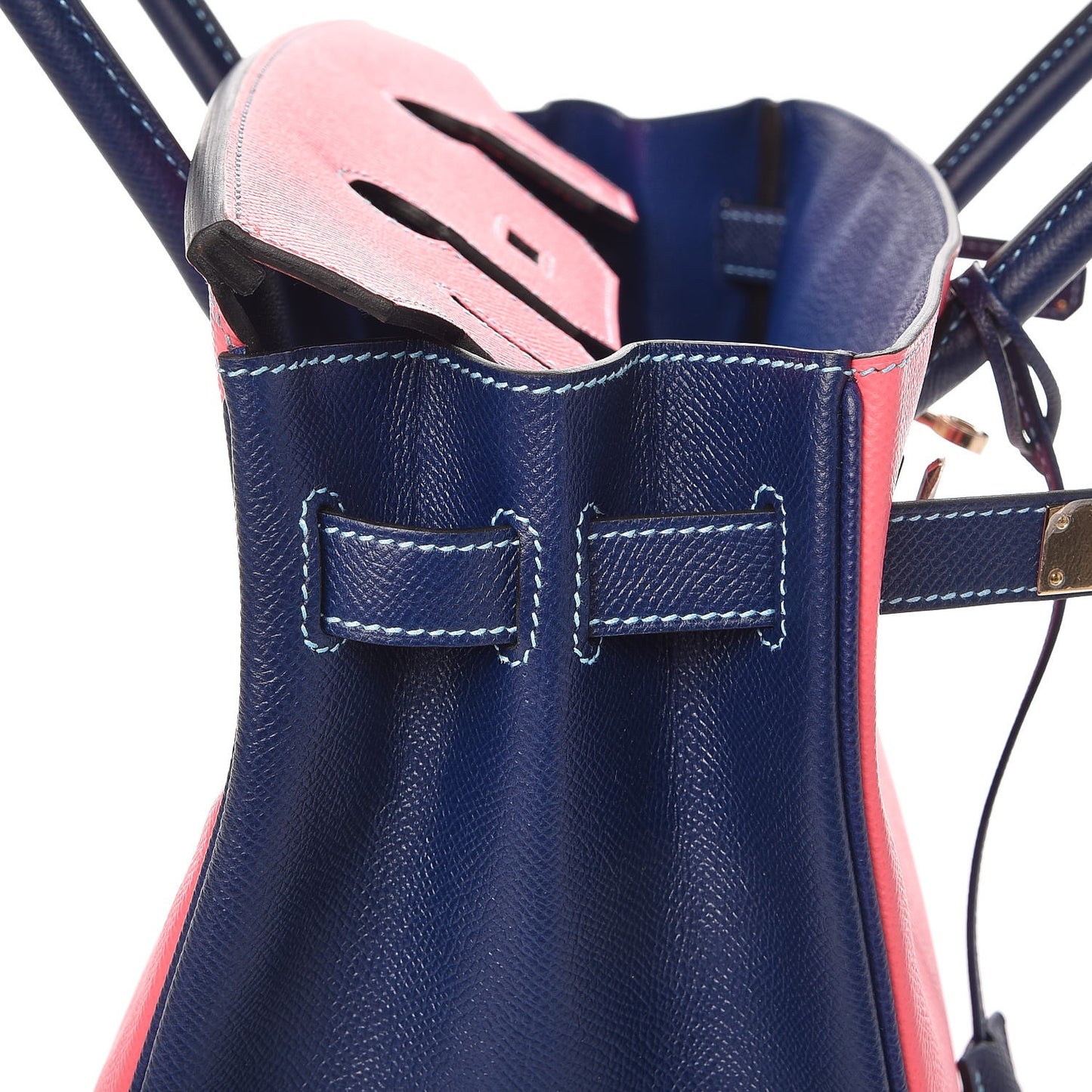 Epsom Horseshoe Birkin 30 Rose Azalee Bleu Saphir