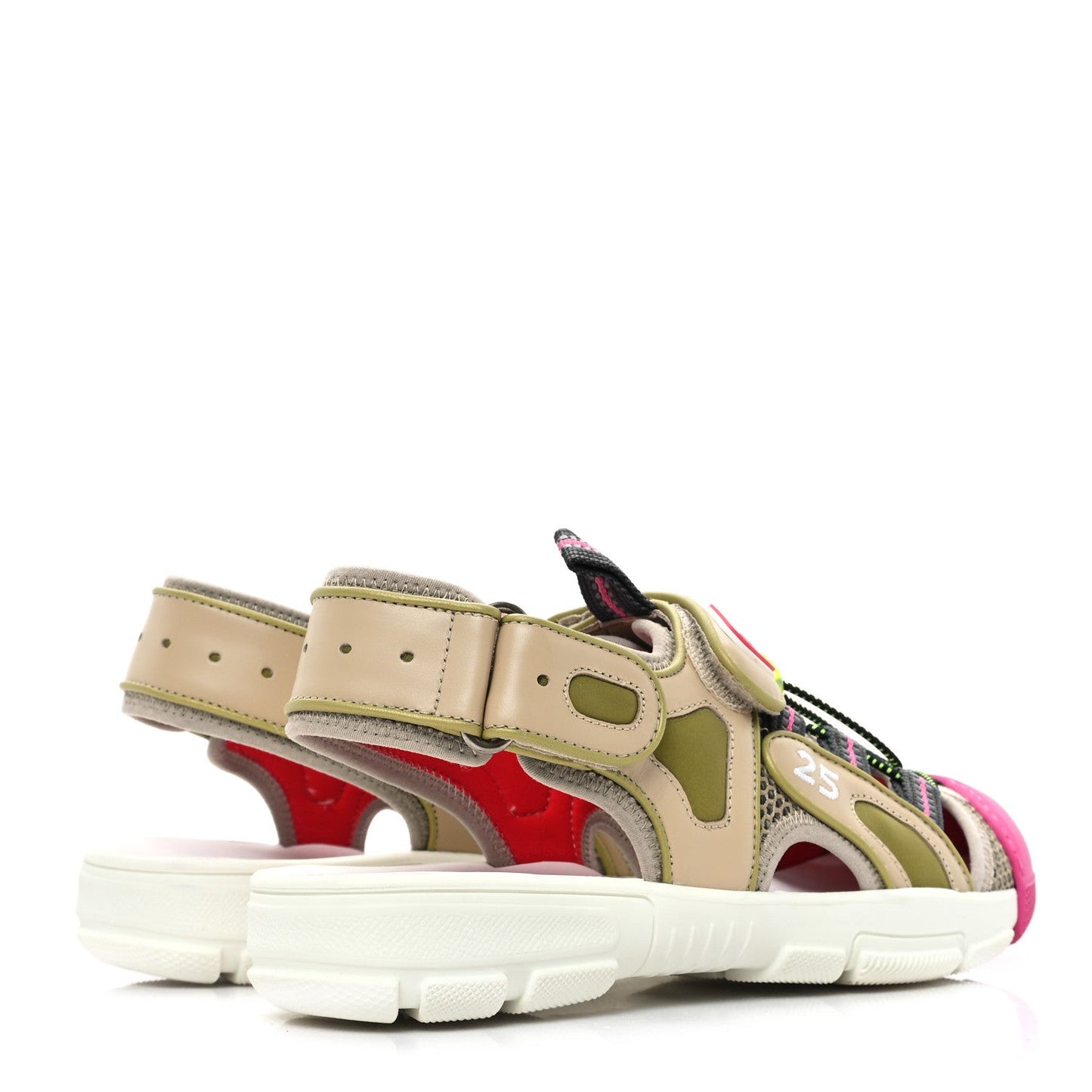 Mesh Fabric Tinsel Sport Sandals 36 Loess Sand Box Pink