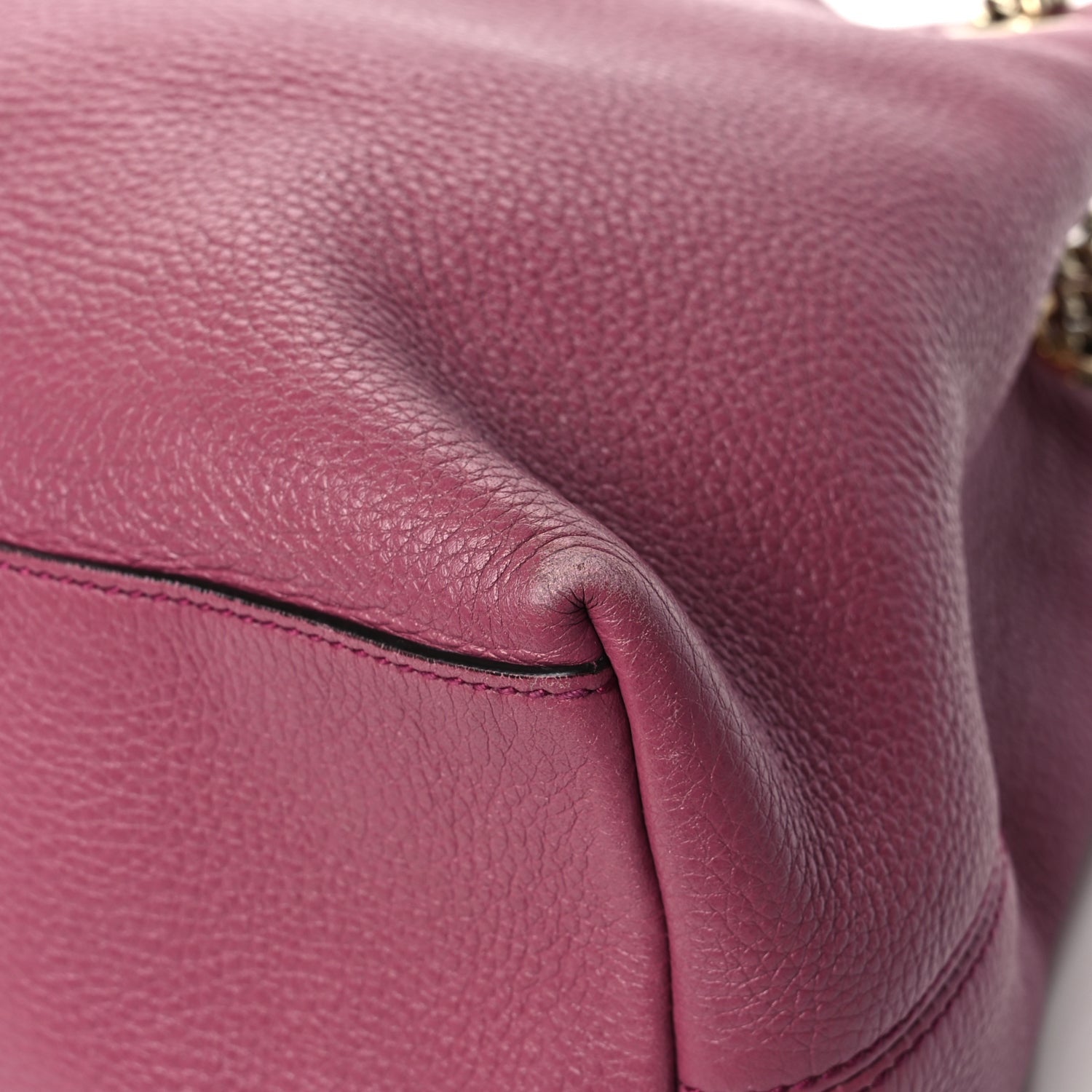 Gucci Pebbled Calfskin Medium Soho Chain Shoulder Bag Peonia Flower 10 of 13