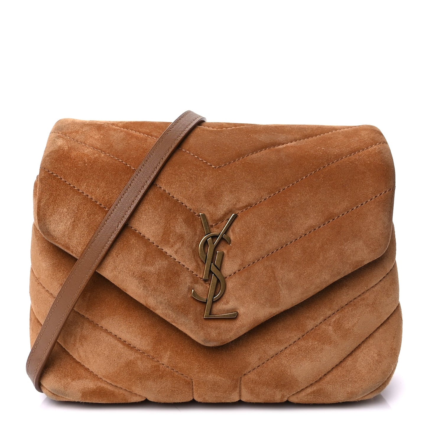 Suede Toy Loulou Shoulder Bag Cinnamon