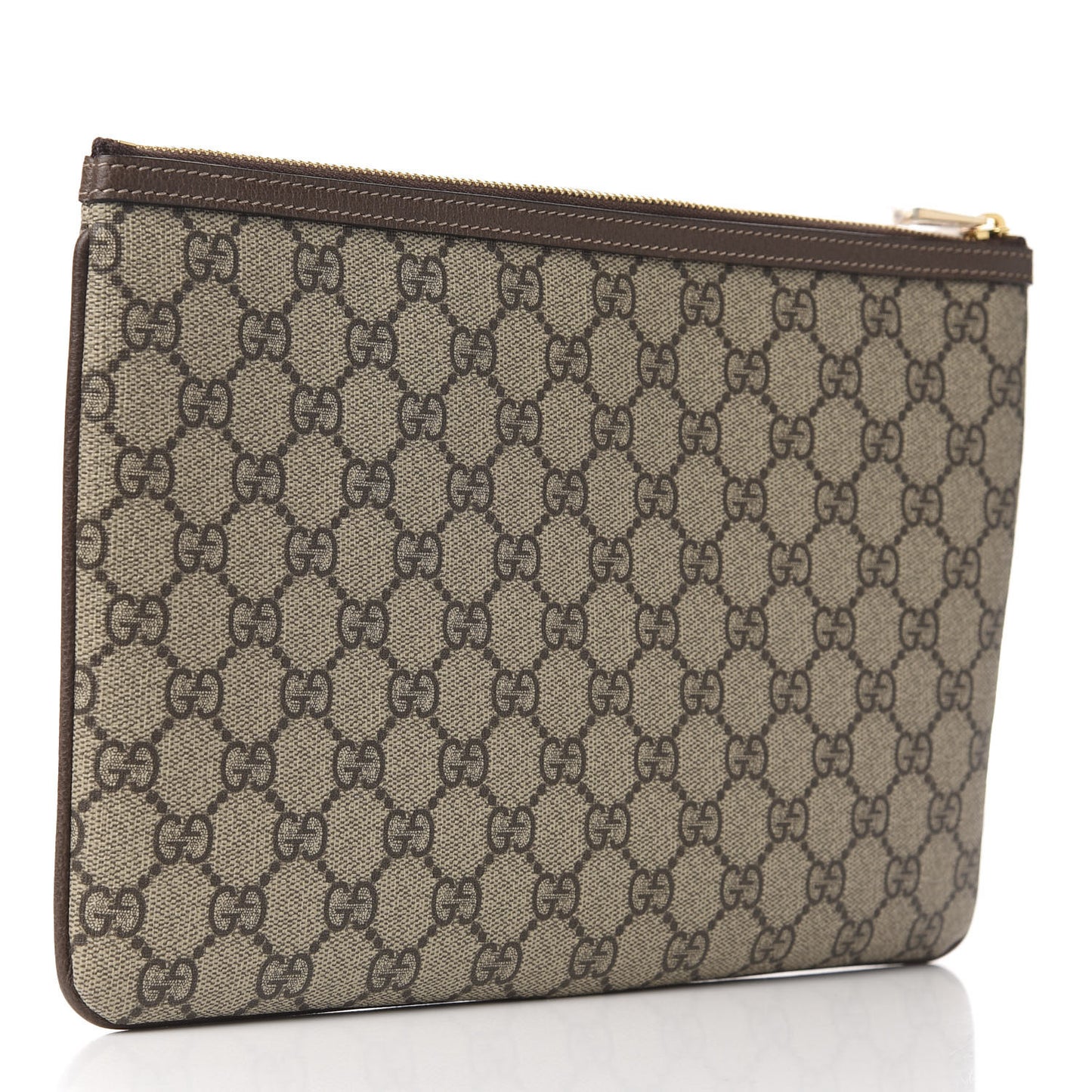 GG Supreme Monogram Large Ophidia Pouch Clutch Brown