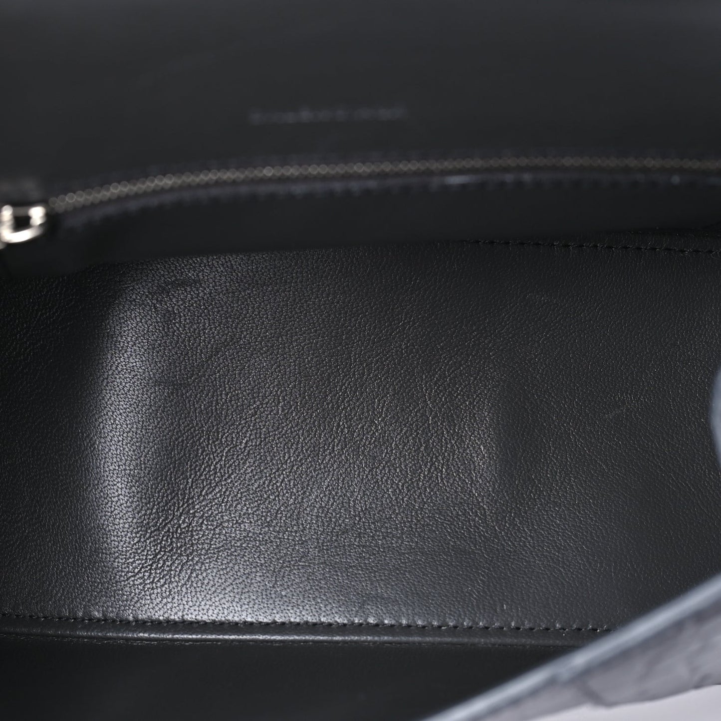 Shiny Calfskin Crocodile Embossed Small Hourglass Top Handle Bag  Dark Grey