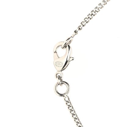 Chanel Pearl Crystal CC Pendant Necklace Silver 4 of 4