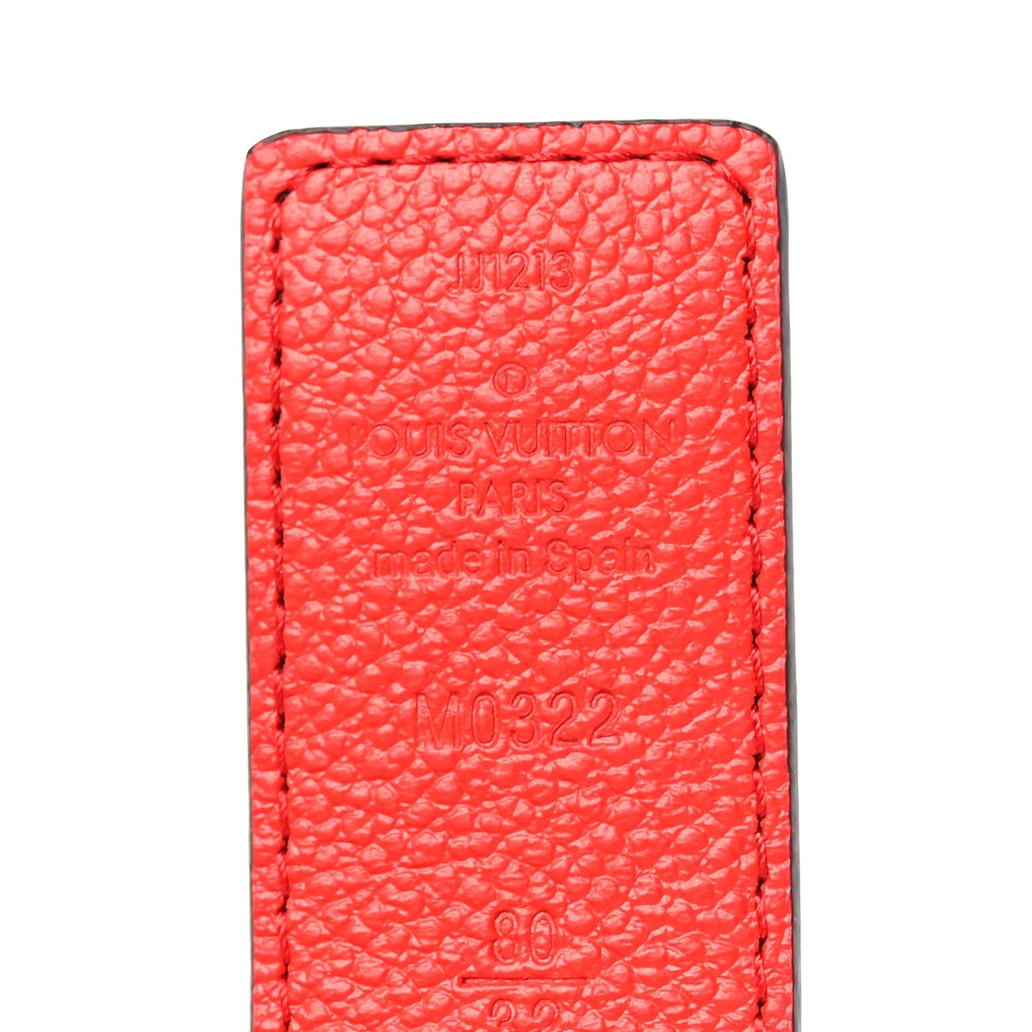 Monogram 30mm LV Initiales Reversible Belt 80 32 Coquelicot
