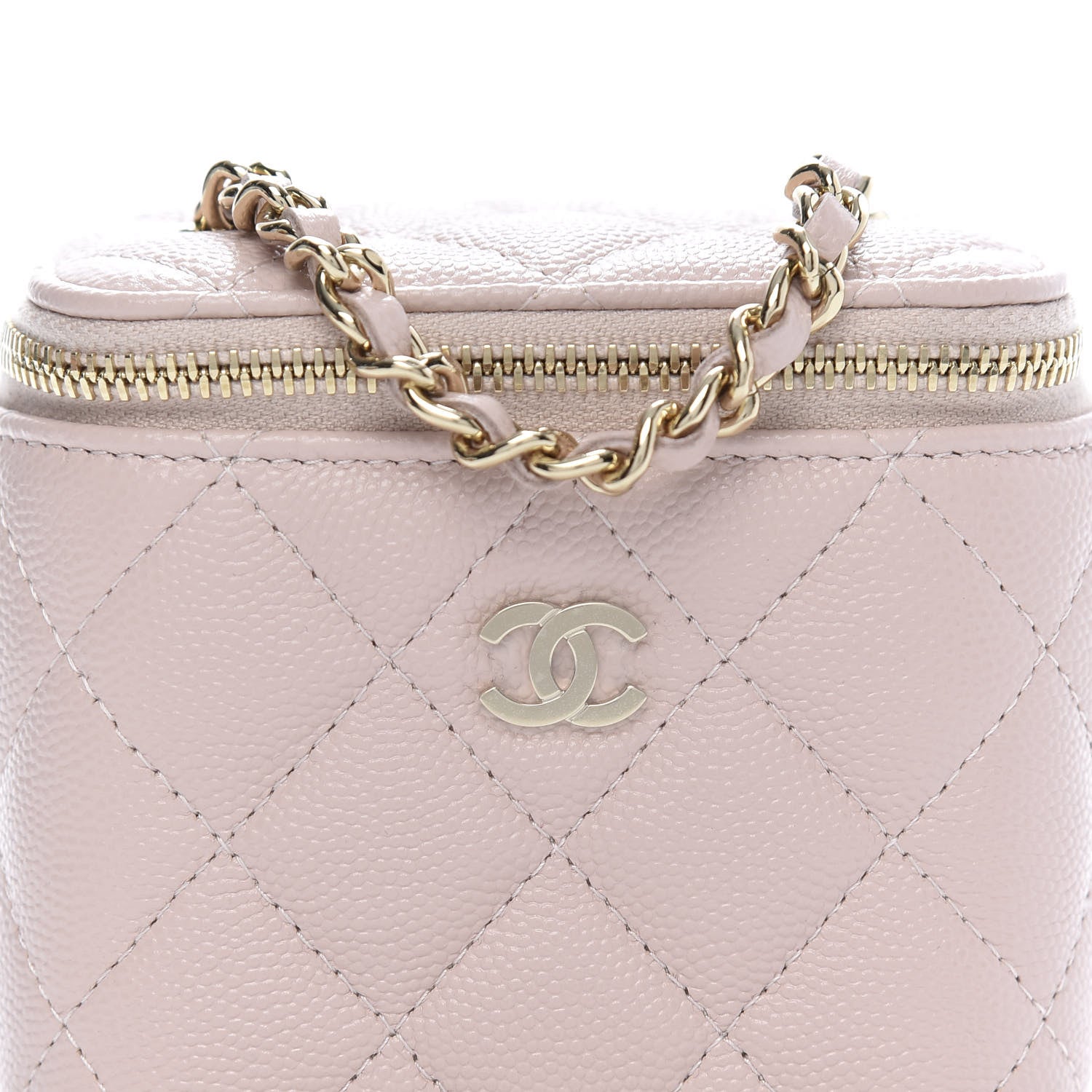 Chanel Caviar Quilted Mini Vanity Case With Chain Light Pink 10 of 11