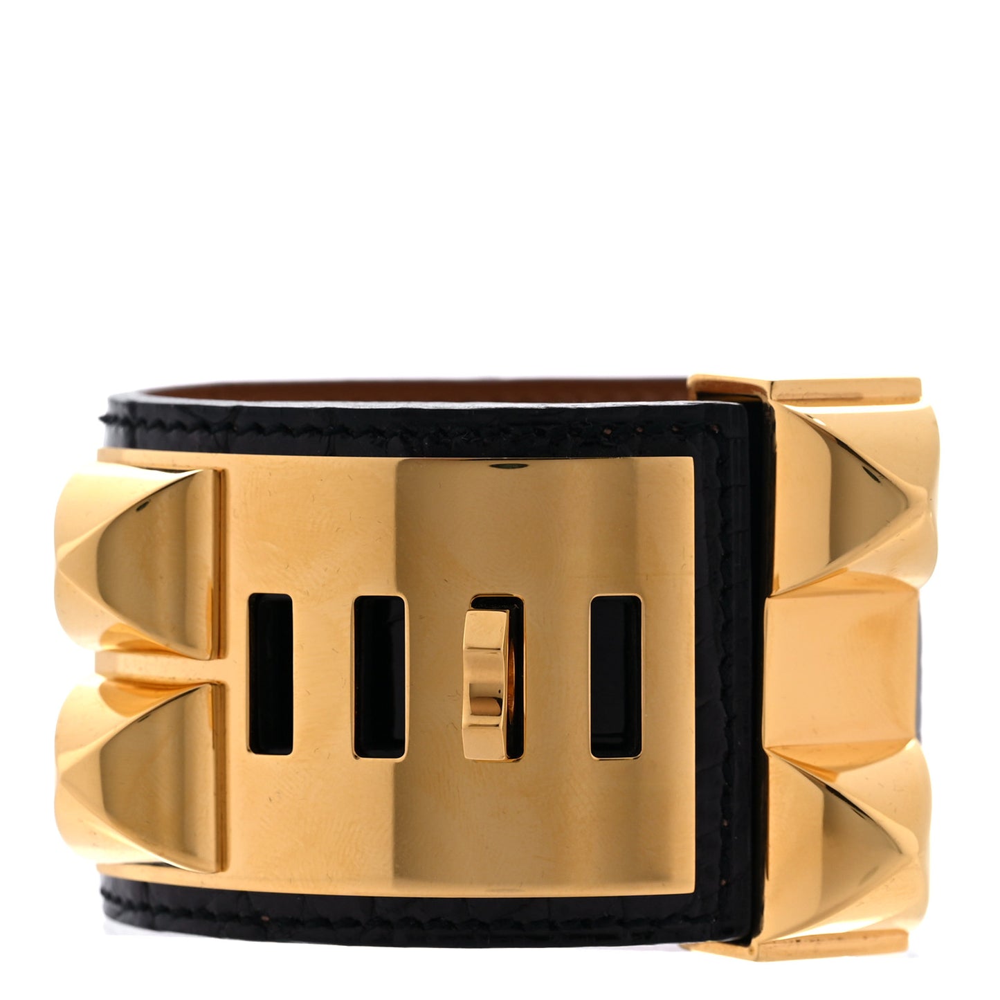 Shiny Alligator Collier de Chien CDC Bracelet S Black