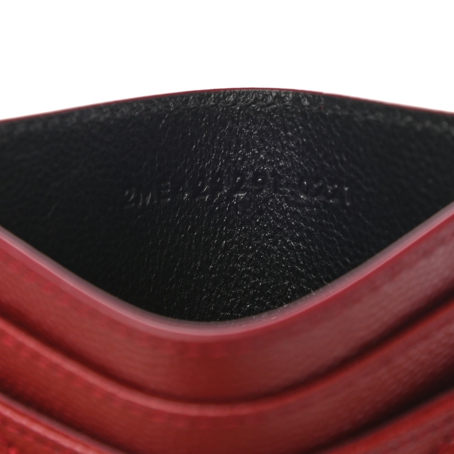 Saint Laurent Grain De Poudre Matelasse Chevron Monogram Credit Card Case Opyum Red 7 of 7