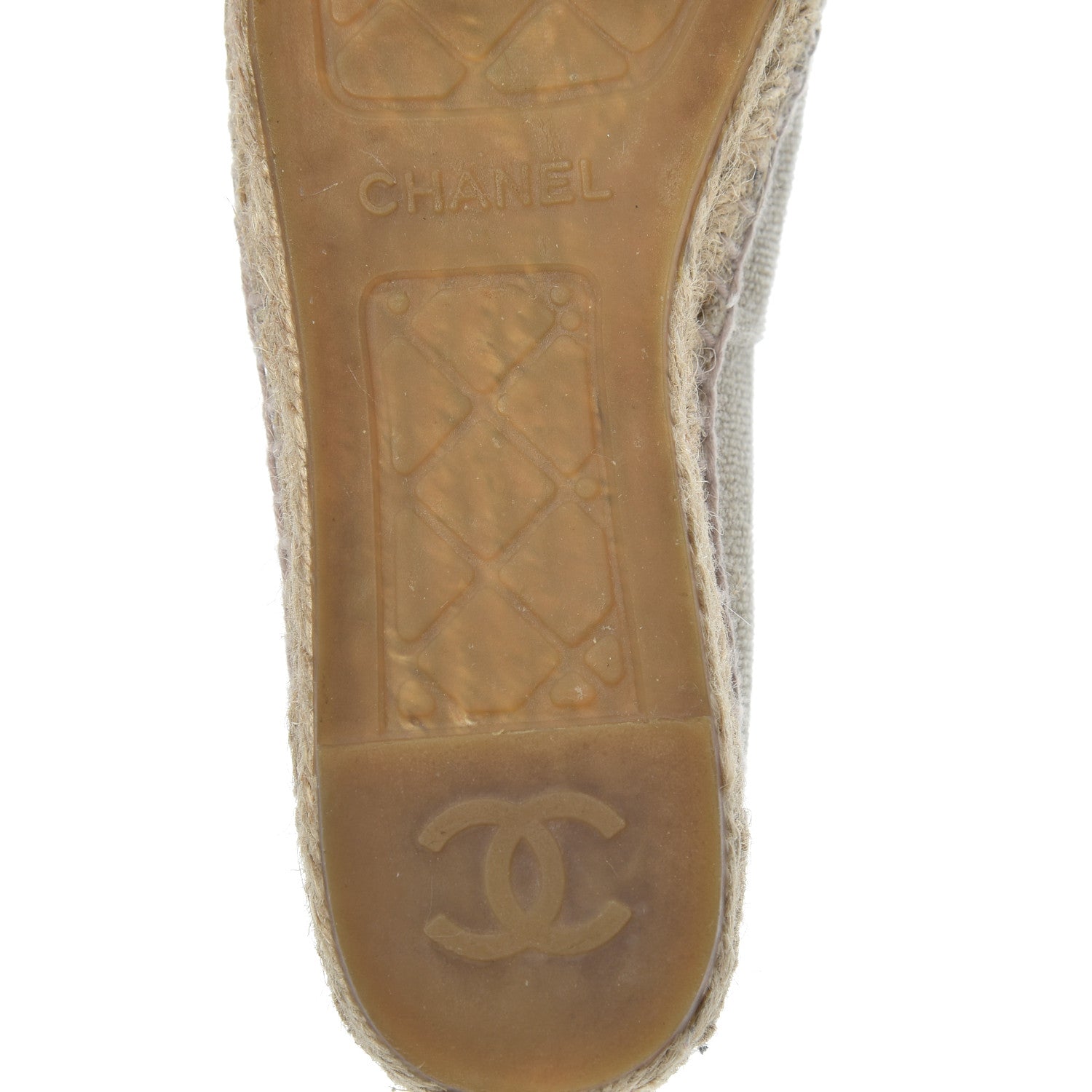 Chanel Toile Sequin CC Espadrilles 37 Beige Black 7 of 14