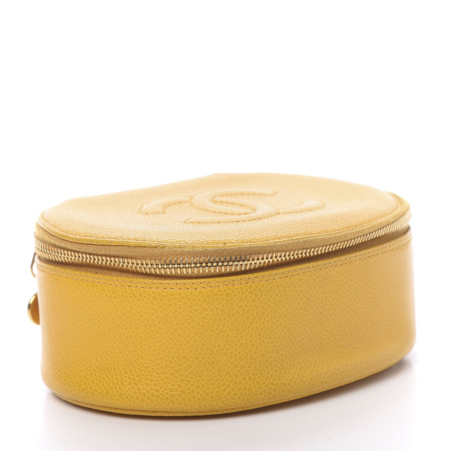 Chanel Caviar Vanity Cosmetic Case Yellow 4 of 9
